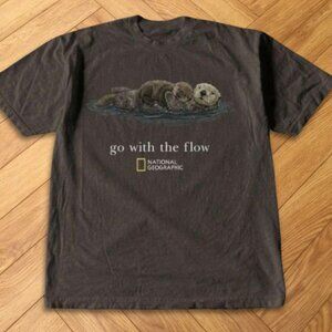 Black - National Geographic Go With The Flow Graphic T-Shirt Reprint